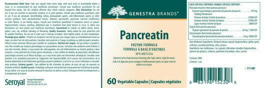 Pancreatin | Genestra Brands® | 60 Vegetarian Capsules - Coal Harbour Pharmacy
