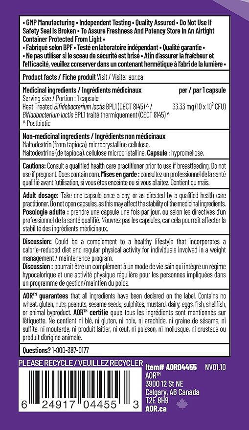 Postbiotic Boost | AOR™ | 60 Capsules - Coal Harbour Pharmacy