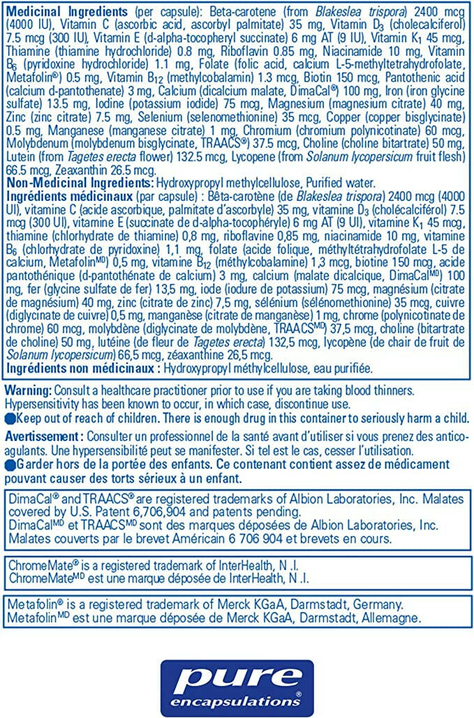 PreNatal Nutrients | Pure Encapsulations® | 120 Veg Capsules - Coal Harbour Pharmacy