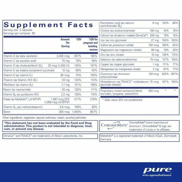 PreNatal Nutrients | Pure Encapsulations® | 120 Veg Capsules - Coal Harbour Pharmacy