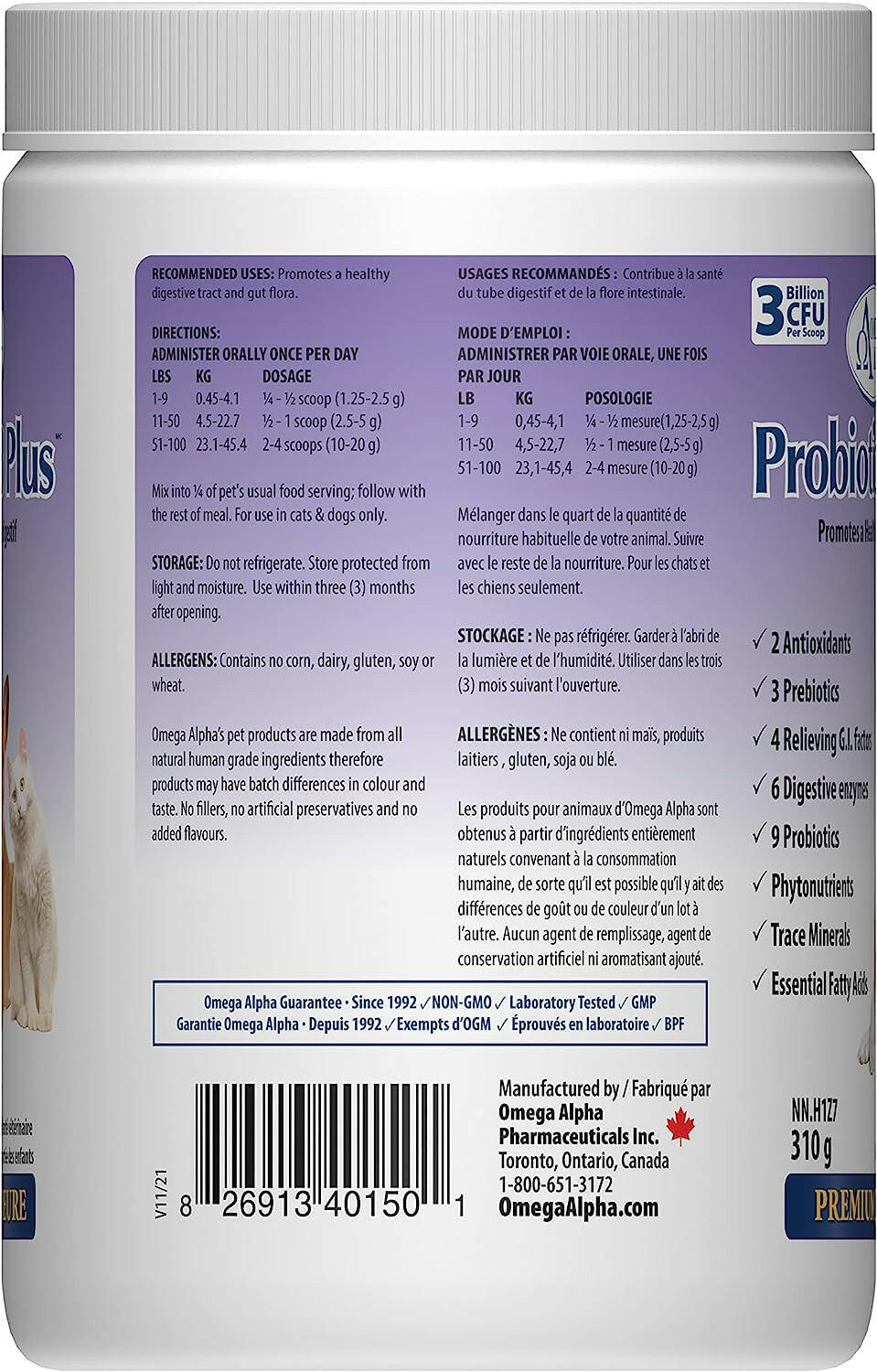 Probiotic 8 Plus™ | Omega Alpha® | 310g Powder - Coal Harbour Pharmacy