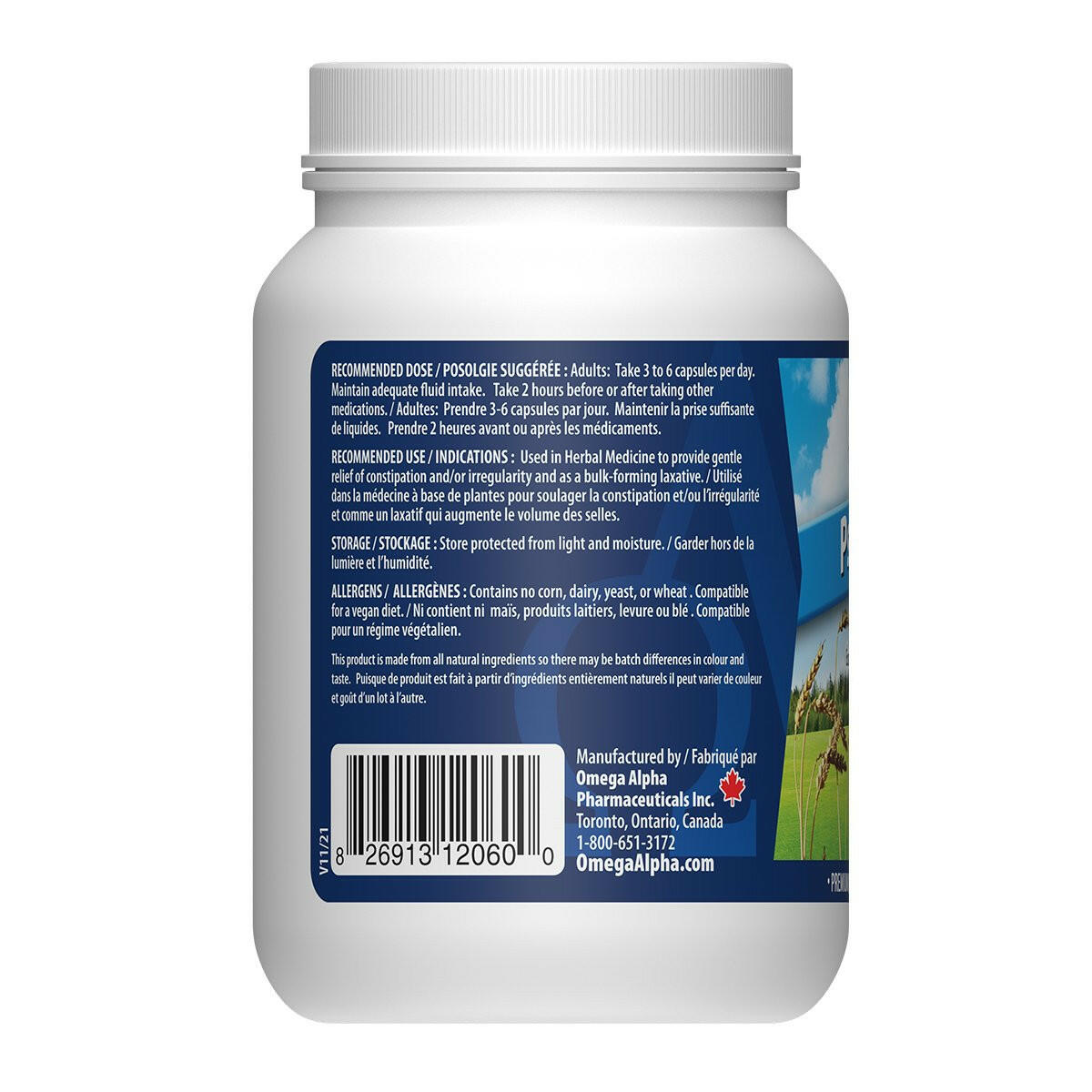 Psyllium | Omega Alpha® | 100 Vegetable Capsules - Coal Harbour Pharmacy