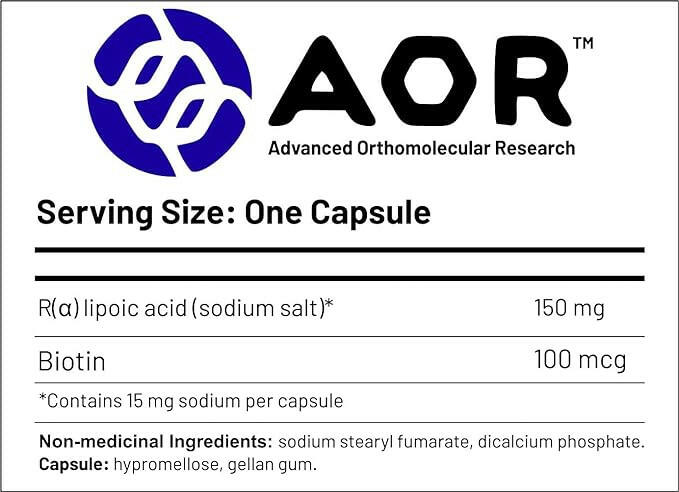 R-Lipoic Acid 150mg | AOR™ | 90 Capsules - Coal Harbour Pharmacy