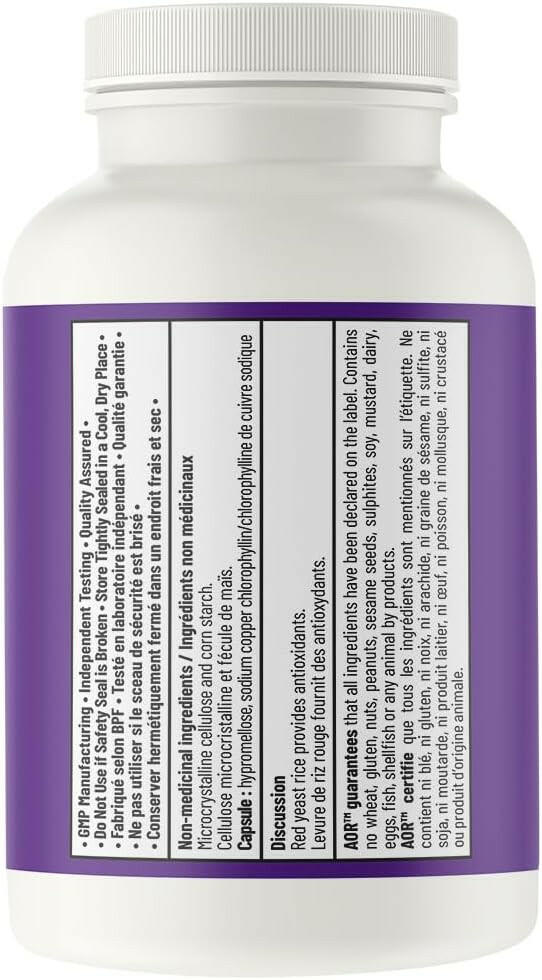 Red Yeast Rice | AOR™ | 60 Capsules - Coal Harbour Pharmacy