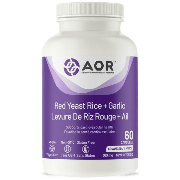 Red Yeast Rice + Garlic | AOR™ | 60 Capsules - Coal Harbour Pharmacy