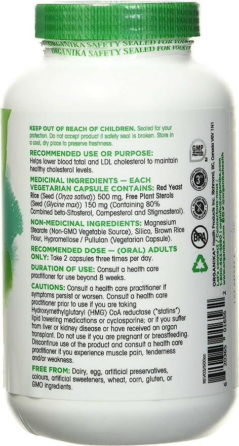 Red Yeast Rice | Organika® | 180 Capsules - Coal Harbour Pharmacy