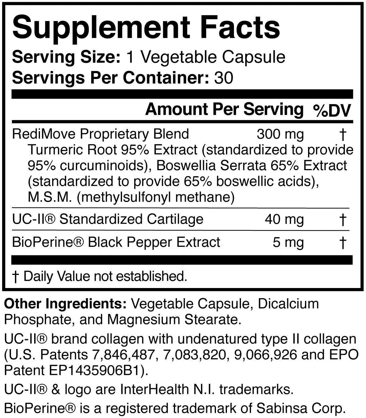 RediMove | Natural Joint Support | 30 V-Caps - Coal Harbour Pharmacy