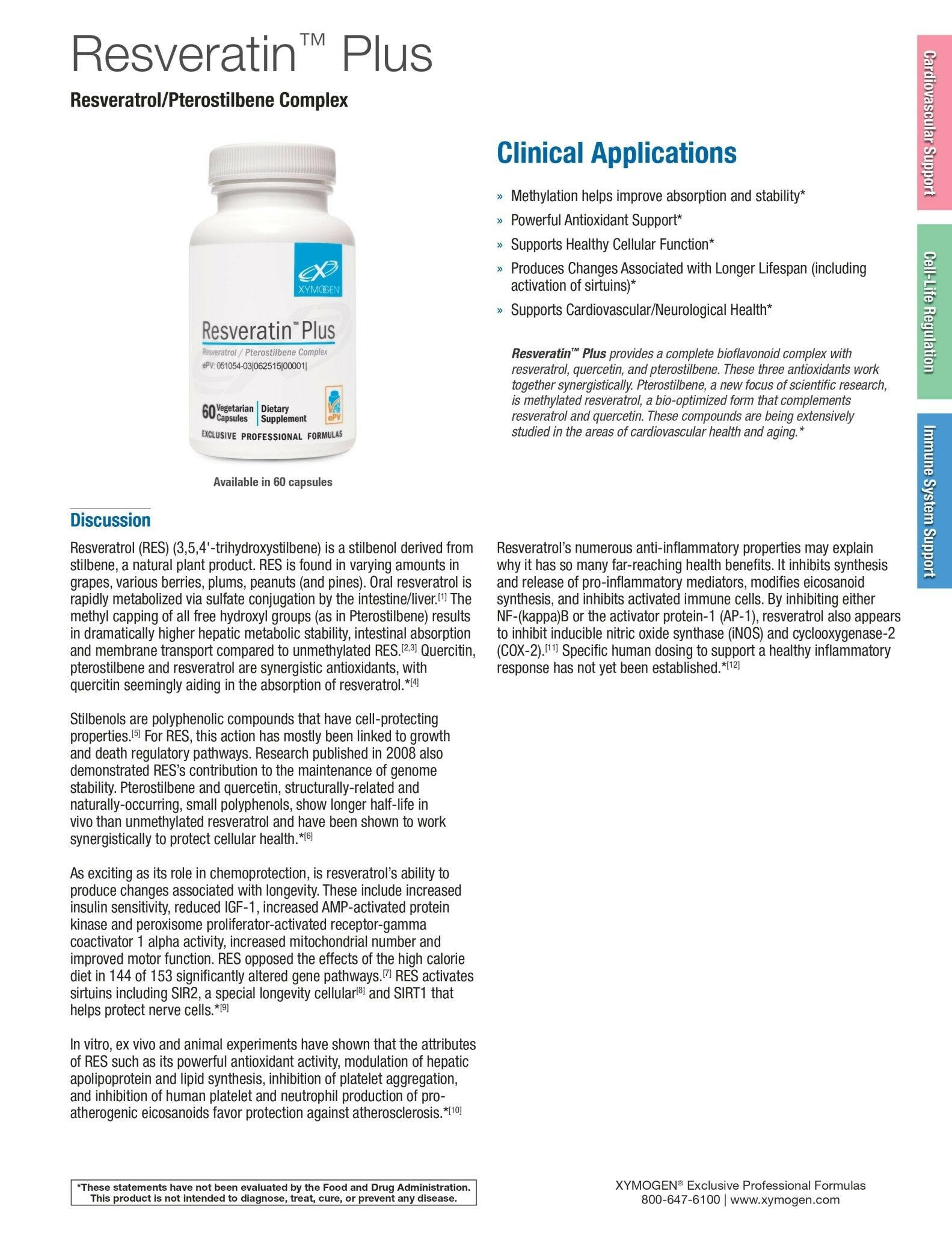 Resveratin Plus | Xymogen® | 60 Capsules - Coal Harbour Pharmacy