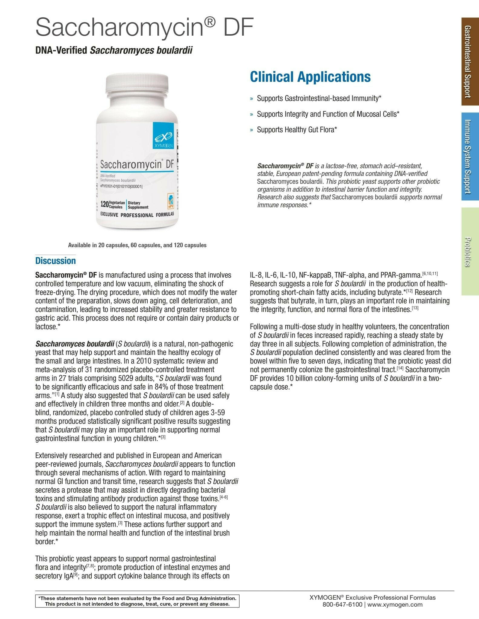 Saccharomycin® DF | Xymogen® | 60 Capsules - Coal Harbour Pharmacy