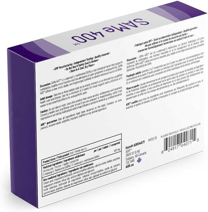 SAMe 400™ | AOR™ | 30 or 60 Tablets - Coal Harbour Pharmacy