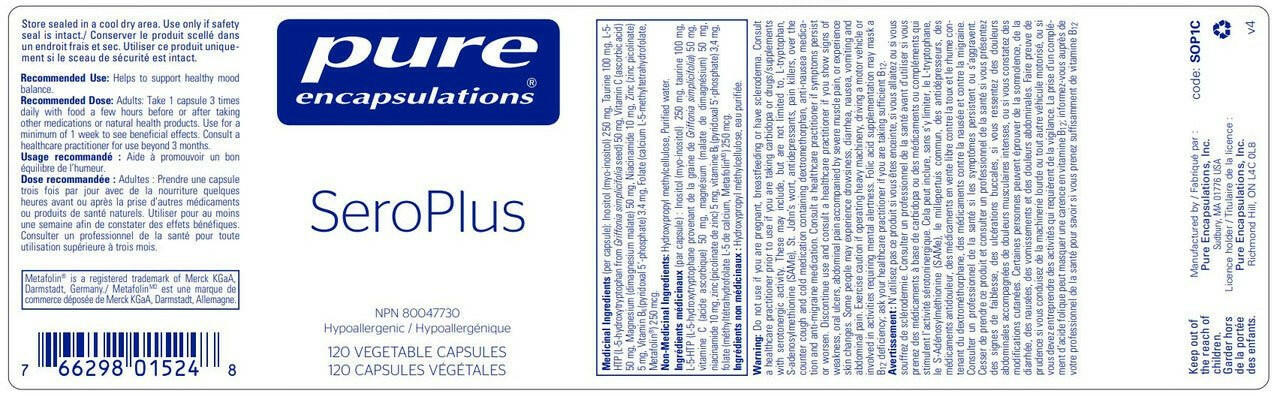 SeroPlus | Pure Encapsulations® | 120 Vegetable Capsules - Coal Harbour Pharmacy