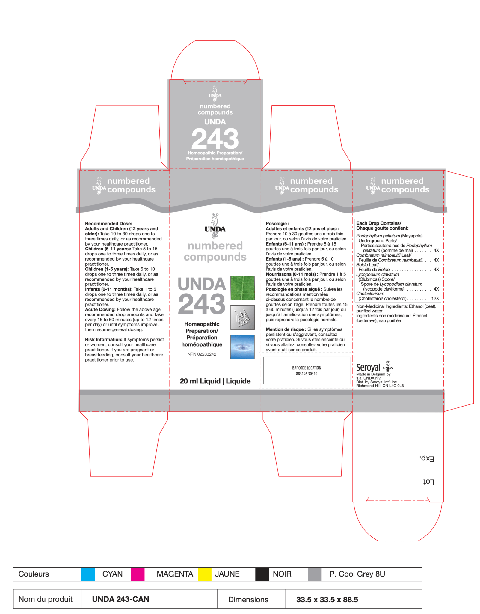 UNDA 243 | UNDA Numbered Compounds | 20 mL (0.7 fl oz) - Coal Harbour Pharmacy