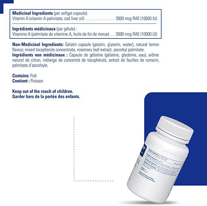 Vitamin A 10,000 | Pure Encapsulations® | 120 Softgel Capsules - Coal Harbour Pharmacy