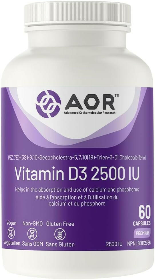 Vitamin D3 2500IU | AOR™ | 60 Capsules - Coal Harbour Pharmacy