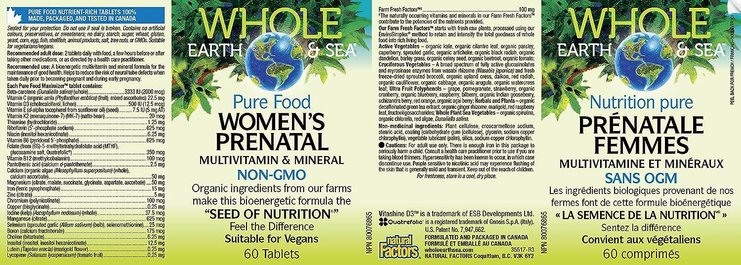 Women’s Prenatal | Whole Earth & Sea™ Pure Food | 60 Tablets - Coal Harbour Pharmacy