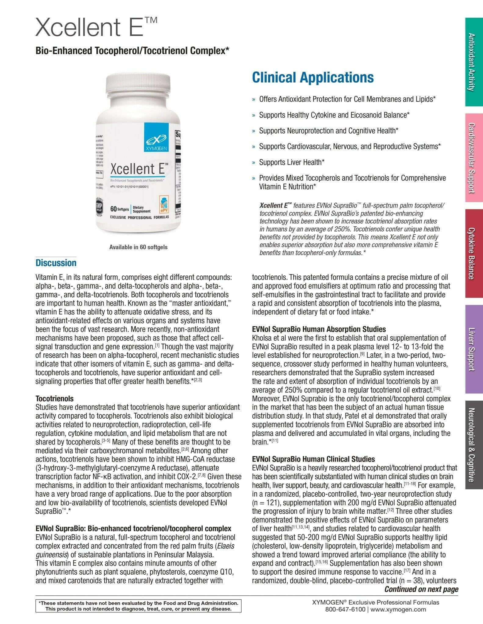 Xcellent E | Xymogen® | 60 Softgels - Coal Harbour Pharmacy