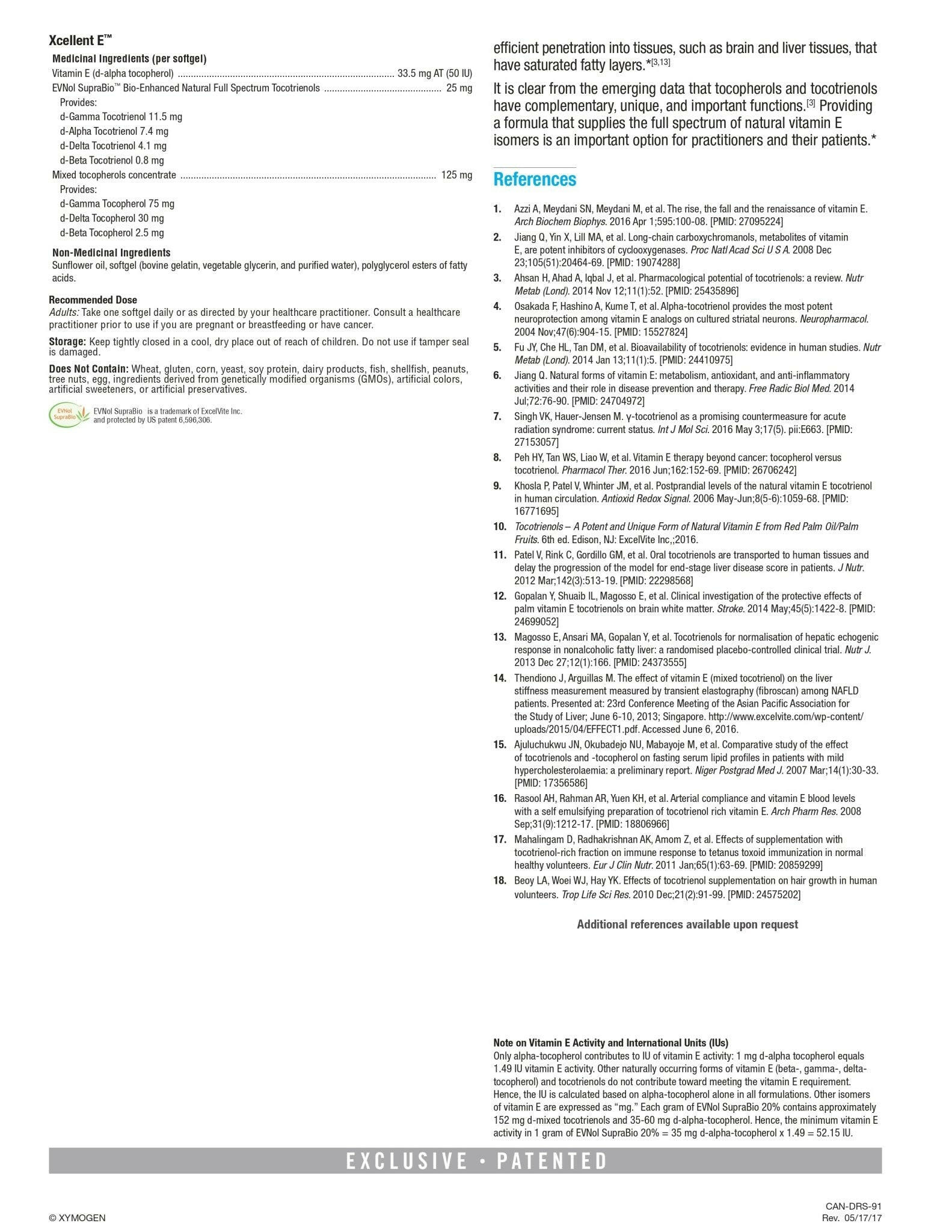 Xcellent E | Xymogen® | 60 Softgels - Coal Harbour Pharmacy