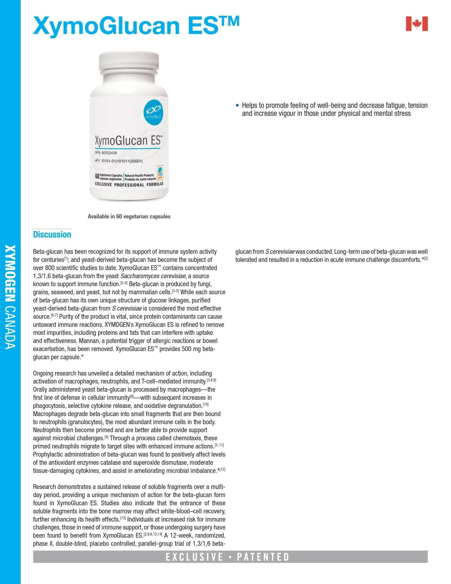 XymoGlucan ES | Xymogen® | 60 Capsules - Coal Harbour Pharmacy