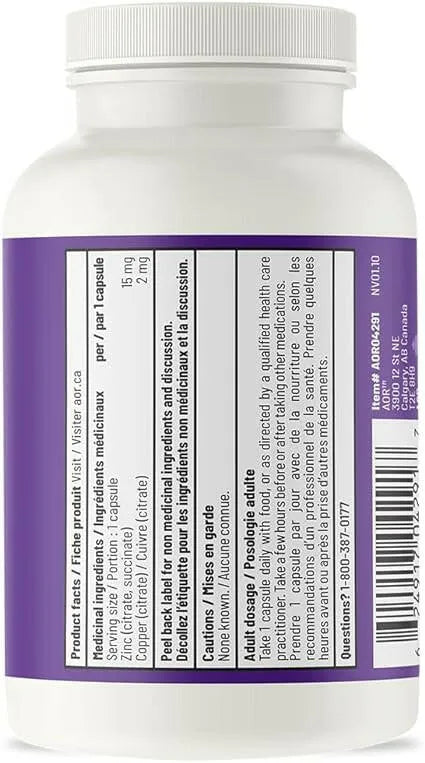 Zinc-Copper Balance | AOR™ | 100 Capsules - Coal Harbour Pharmacy