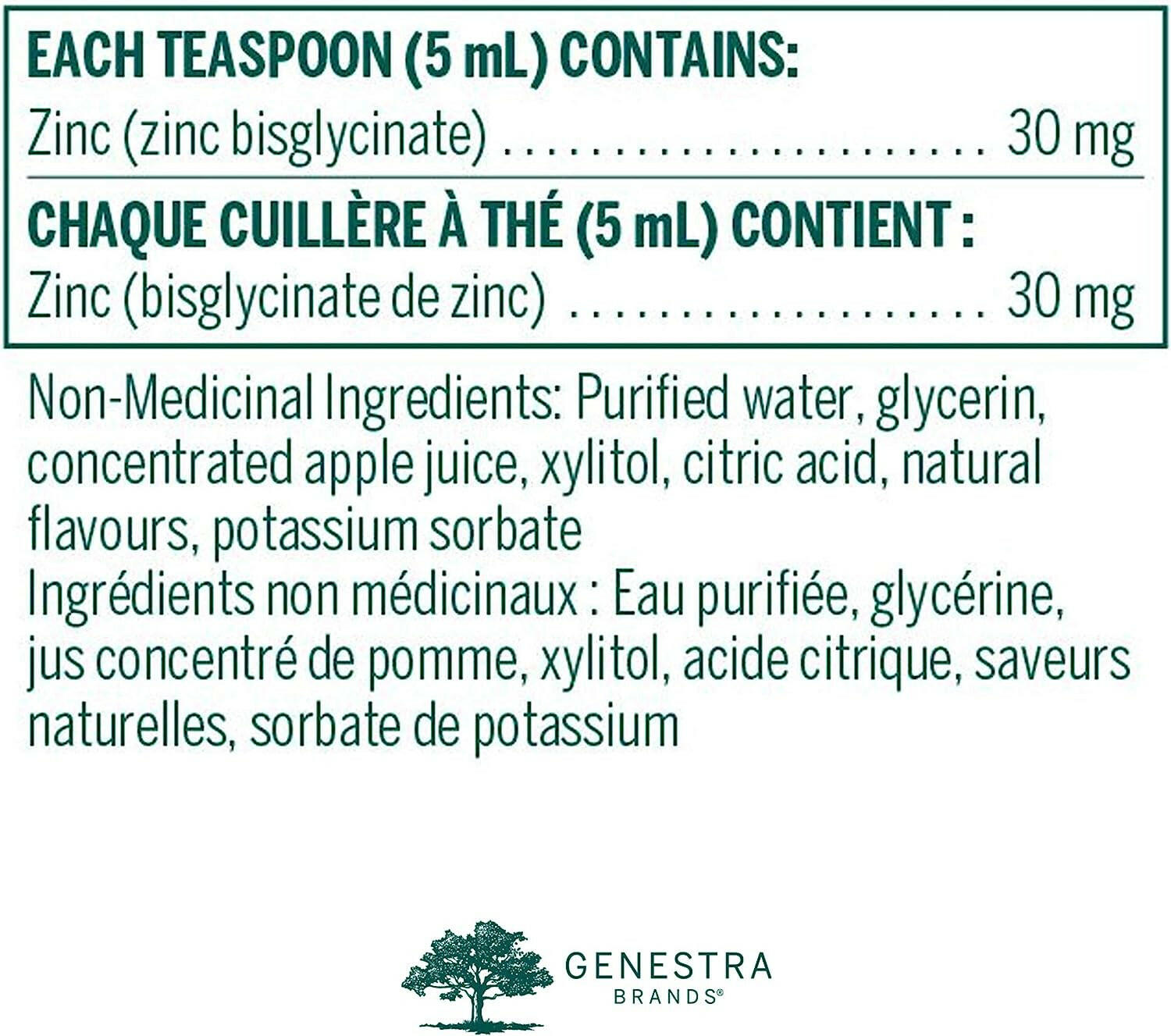 Zinc Glycinate Liquid | Genestra Brands® | 450 mL - Coal Harbour Pharmacy