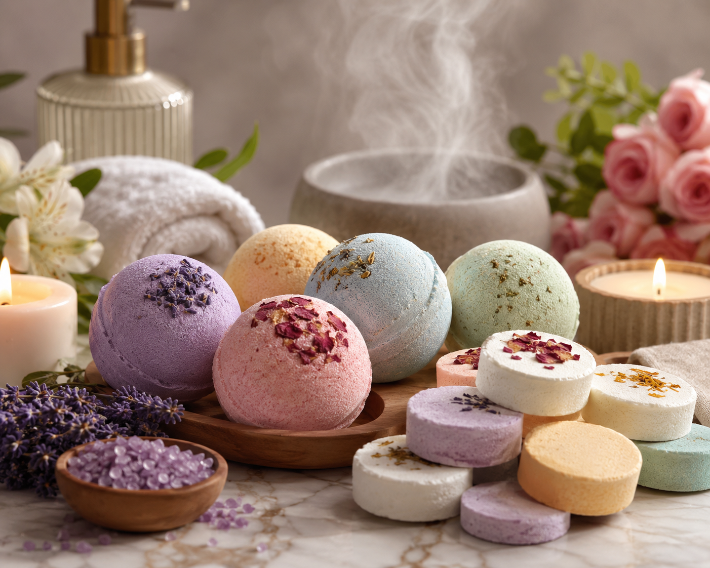 Bath Bombs & Shower Steamers – Relaxation, Aromatherapy & Self-Care Essentials