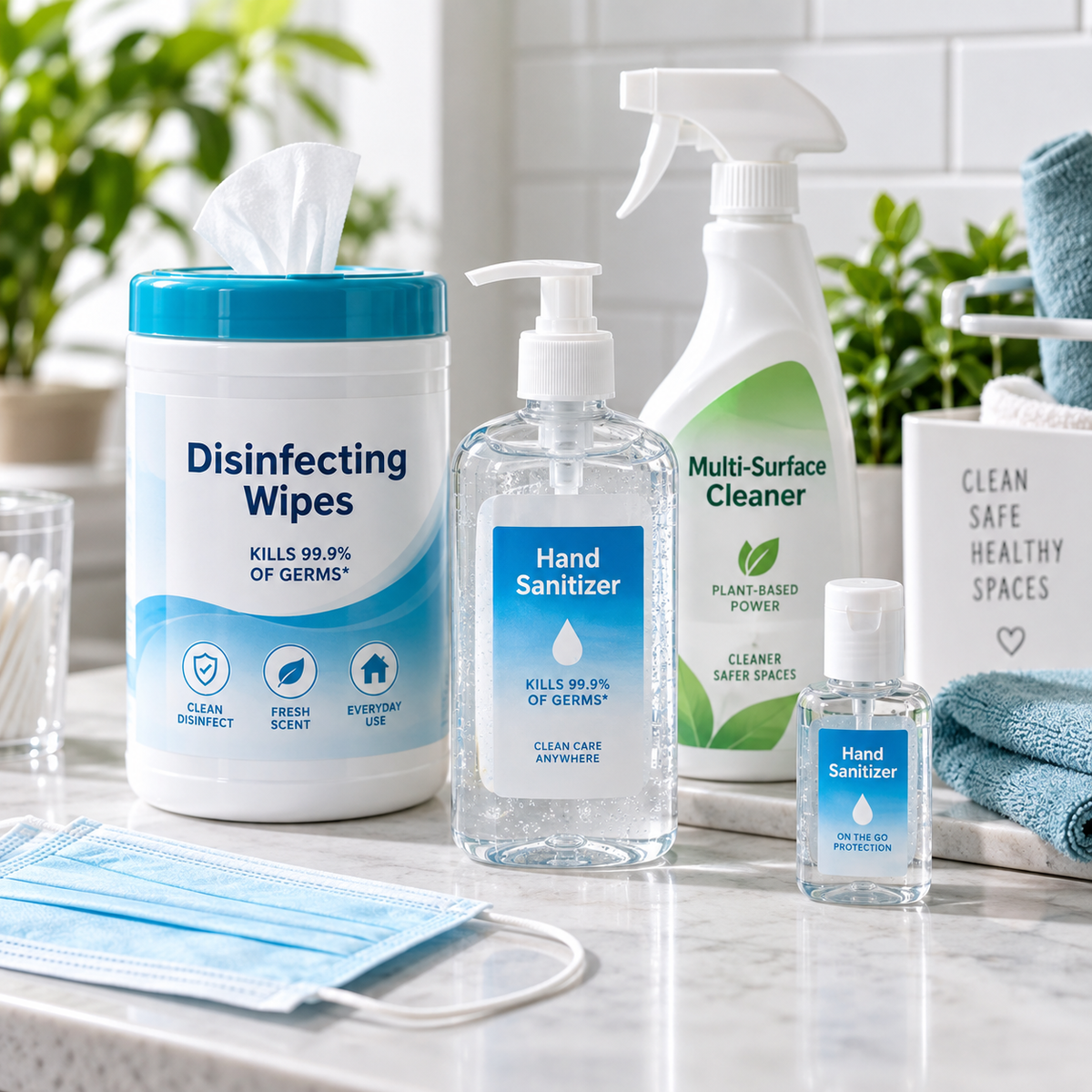Hygiene & Sanitation – Hand Sanitizers, Disinfecting Wipes & Cleaning Essentials