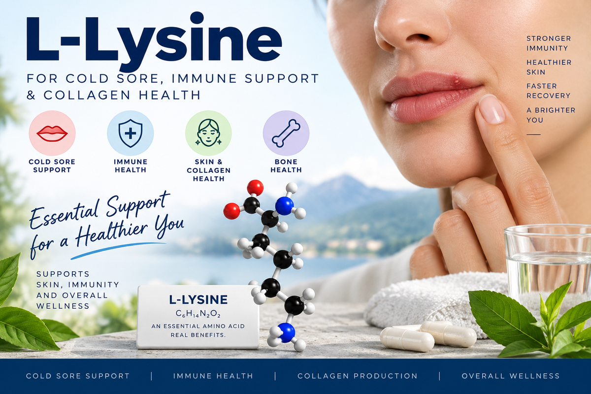 L-Lysine – Cold Sore, Immune & Collagen Support