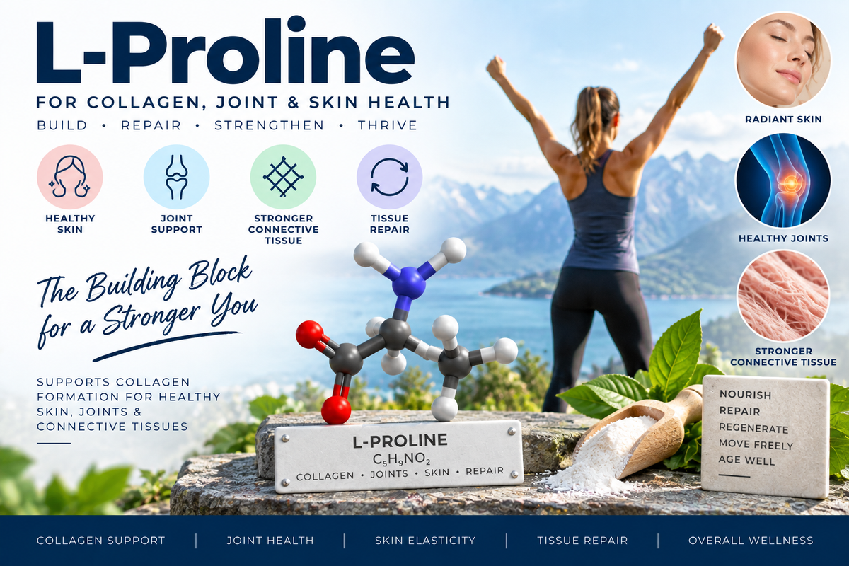 L-Proline – Collagen, Joint, Skin & Connective Tissue Support