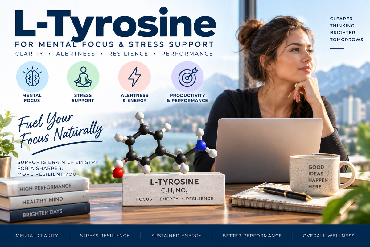 L-Tyrosine – Mental Focus, Alertness & Stress Support