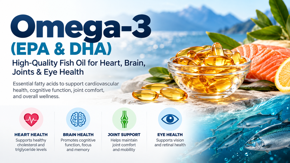 Omega-3 (EPA & DHA) – Fish Oil Supplements for Heart, Brain & Eye Health