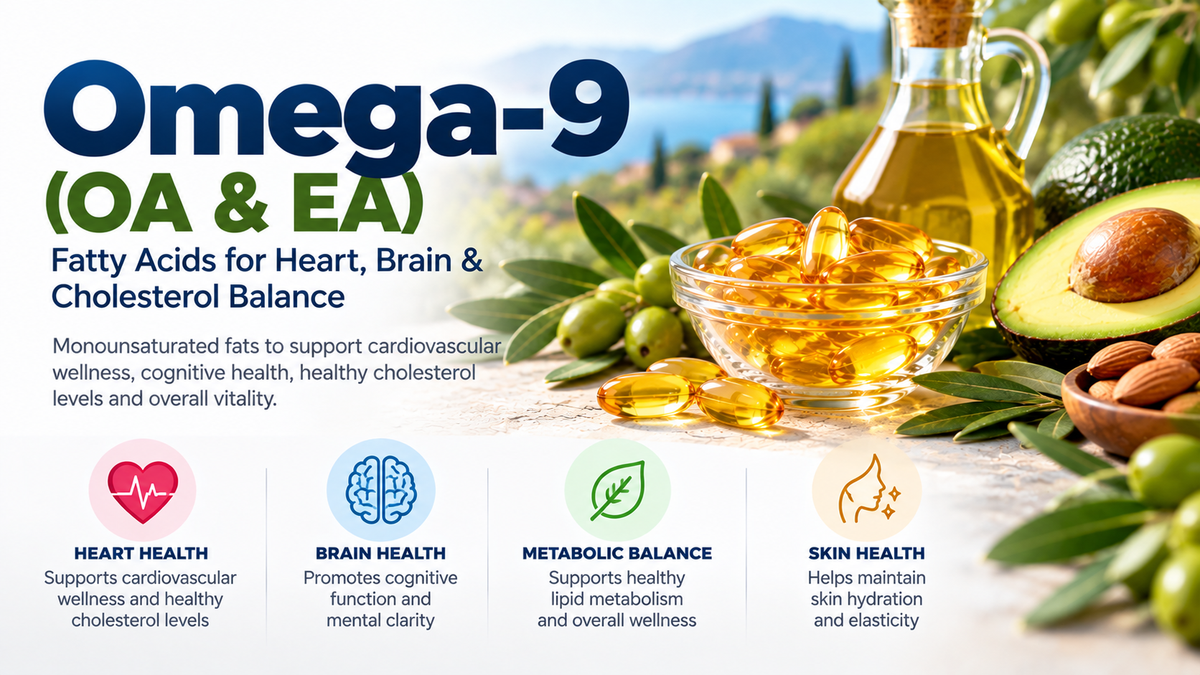 Omega-9 (OA & EA) – Oleic Acid, Heart Health & Cholesterol Support
