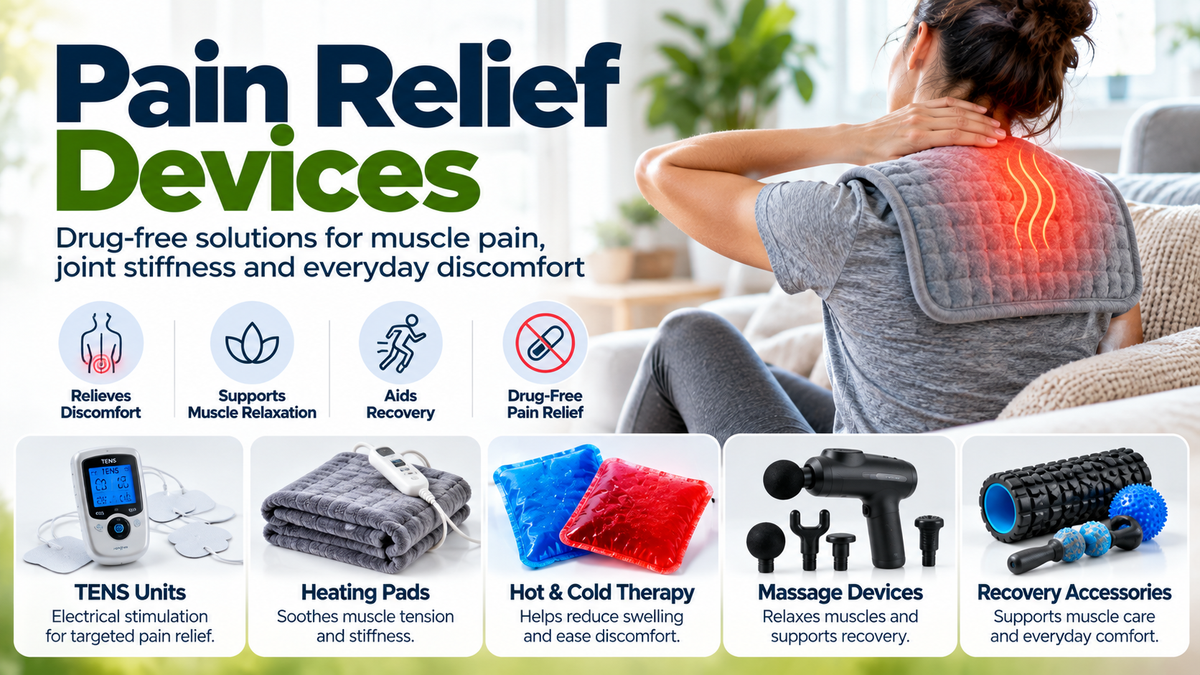 Pain Relief Devices – TENS Units, Heating Pads, Hot Cold Therapy & Muscle Recovery