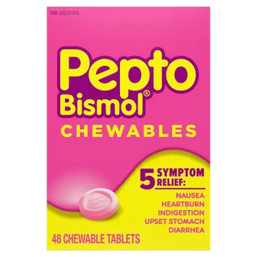 Pepto Original Chewables | Pepto Bismol® | 12, 24, 48 Chewable Tablets