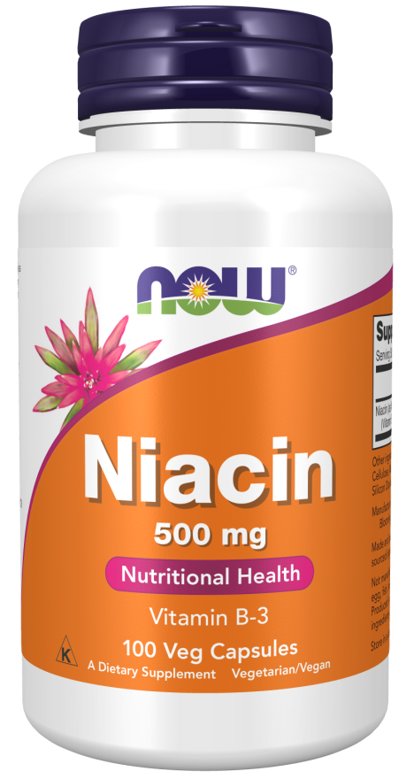 Niacin 500 mg | NOW® | 100 Veg Capsules