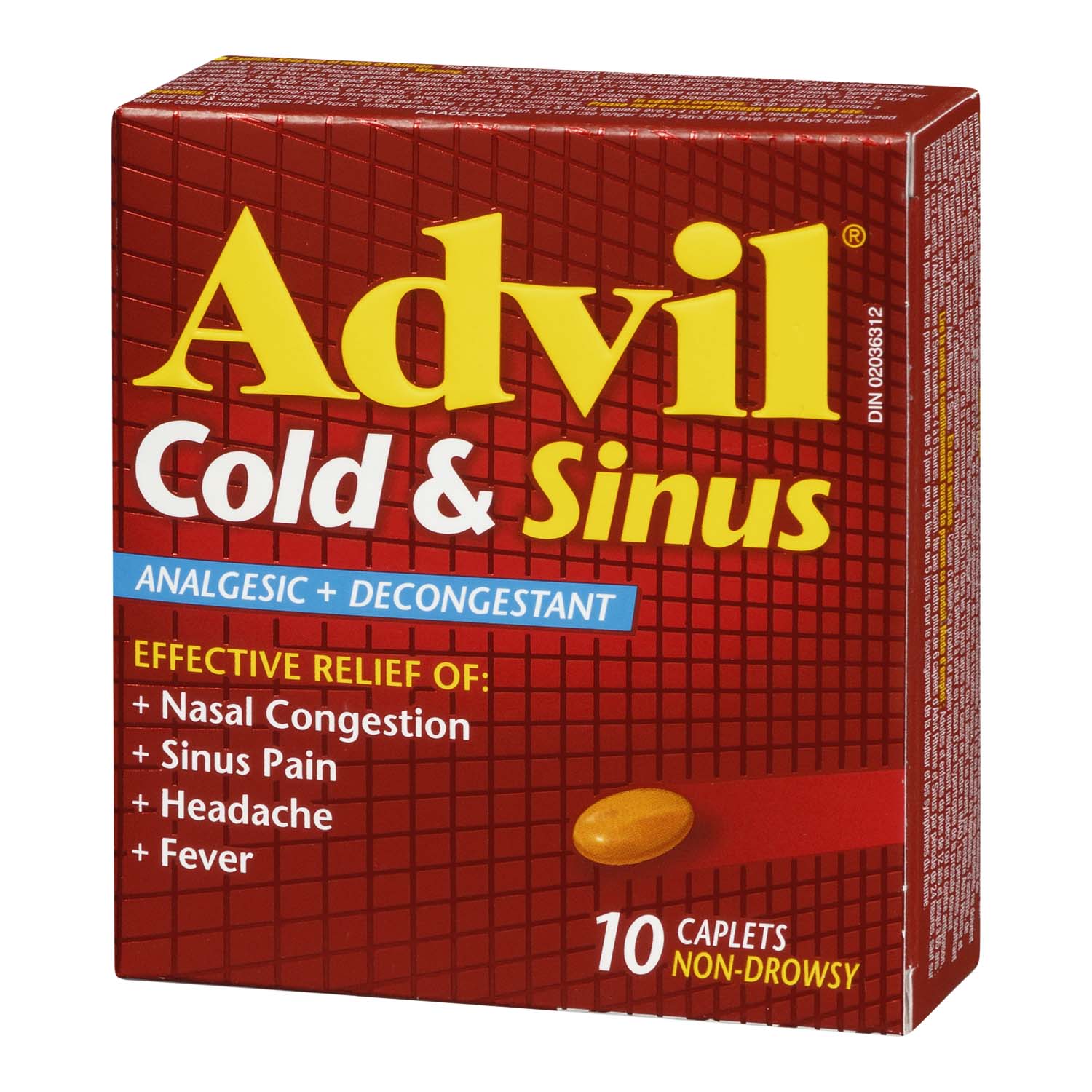 Cold & Sinus 200 mg by Advil® – Pain, Fever & Nasal Congestion Relief | 10, 20, 40 or 72 Caplets