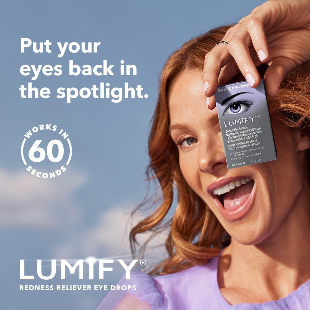 Lumify Whitening Eye Drops for Red Eyes, Redness Reliever | Bausch + Lomb | 7.5 mL