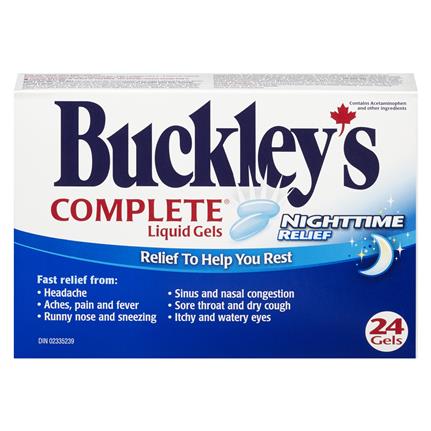 Complete Nighttime Liquid Gel | Buckley's® | 24 Softgels