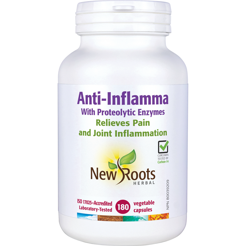 Anti-Inflamma With Proteolytic Enzymes | New Roots HERBAL® | 180 Capsules