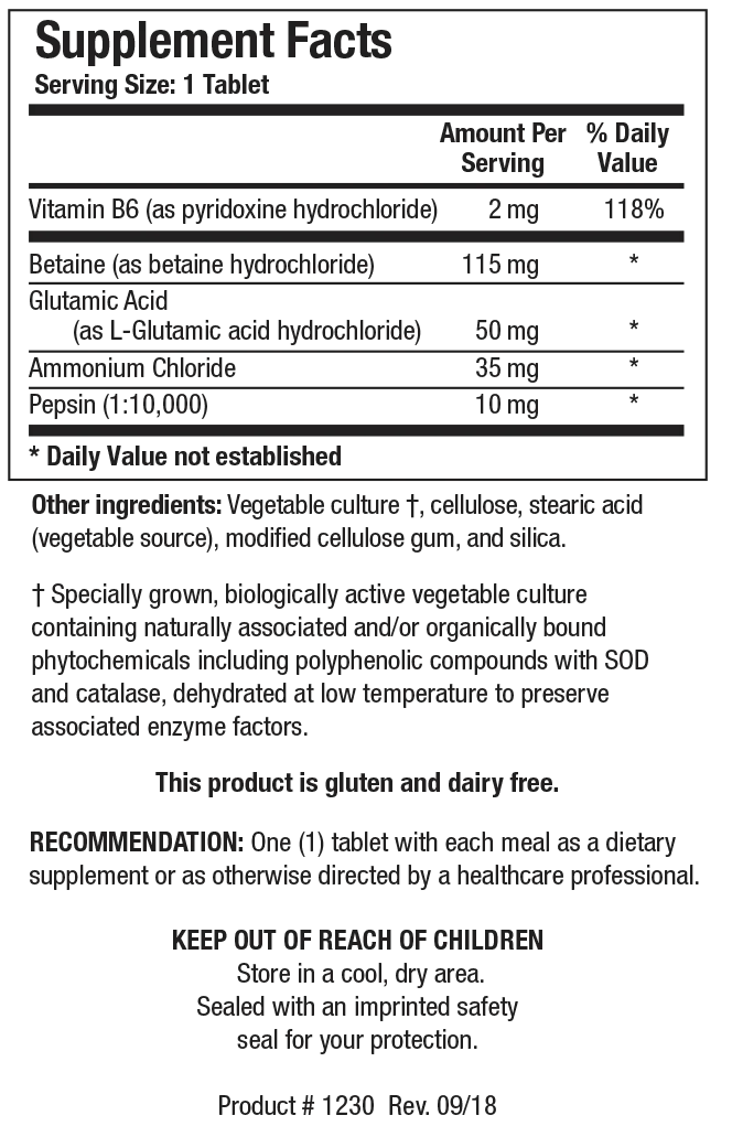 HCl-Plus™  | Biotics Research® | 90 Tablets