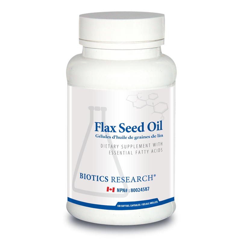 Flax Seed Oil Caps | Biotics Research® | 100 Capsules