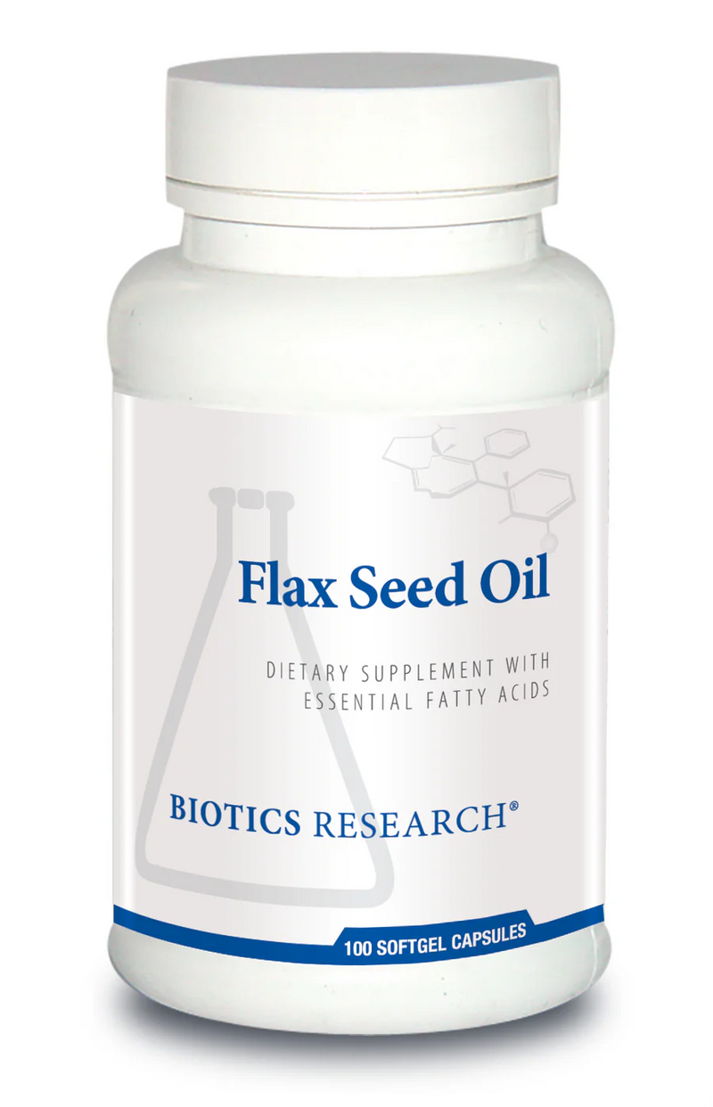 Flax Seed Oil Caps | Biotics Research® | 100 Capsules