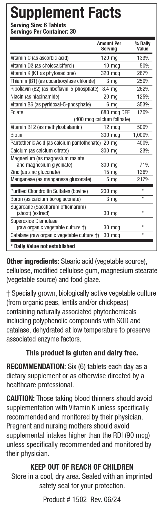 Osteo-B II™ | Biotics Research® | 180 Tablets