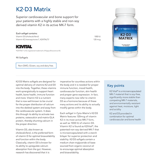 K2-D3 Matrix | Cytomatrix® | 90 Vegetable Capsules