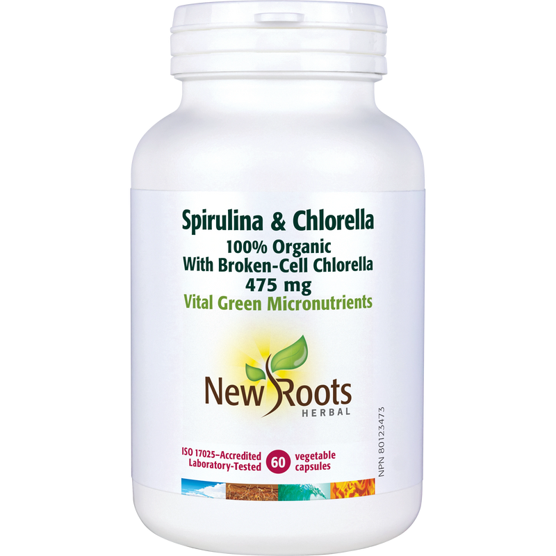Spirulina & Chlorella | New Roots HERBAL® | 60 Capsules