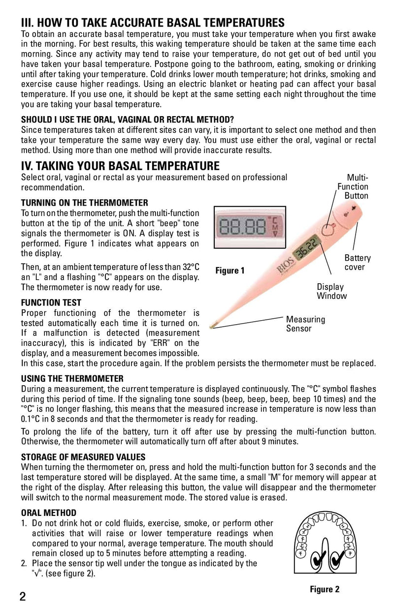 Ovulation Thermometer | BIOS Medical | One Count