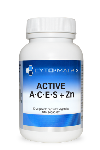 Active ACES + Zn by Cytomatrix® – Antioxidant Vitamins A, C, E & Zinc Support | 60 or 120 Veg Capsules