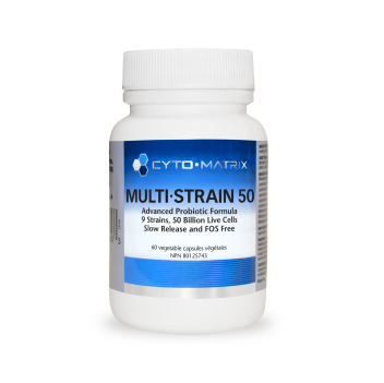 Multi-Strain 50 by Cytomatrix® – High-Potency 50 Billion CFU Probiotic | 60 Veg Capsules