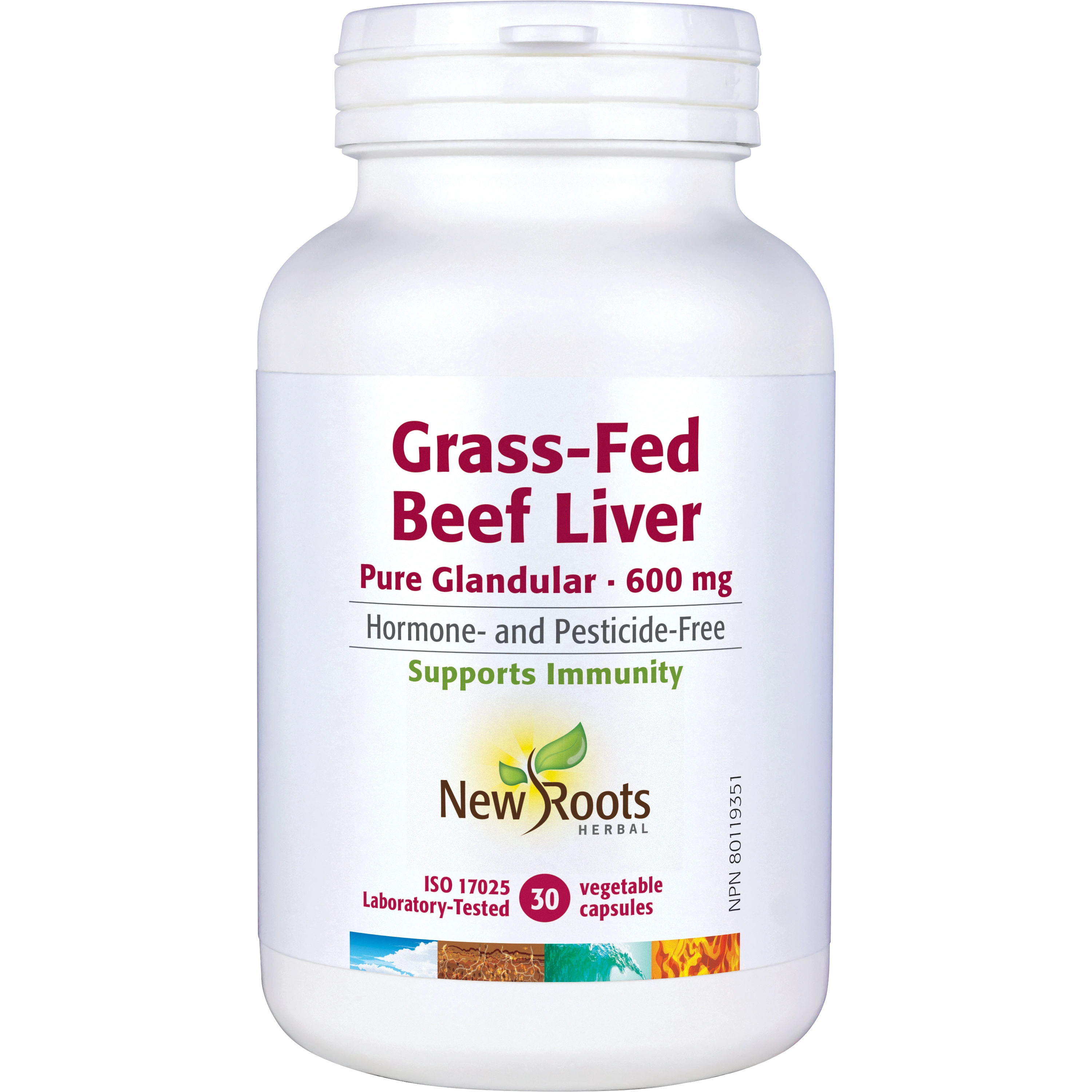 Grass-Fed Beef Liver | New Roots HERBAL® | 30 OR 180 Capsules