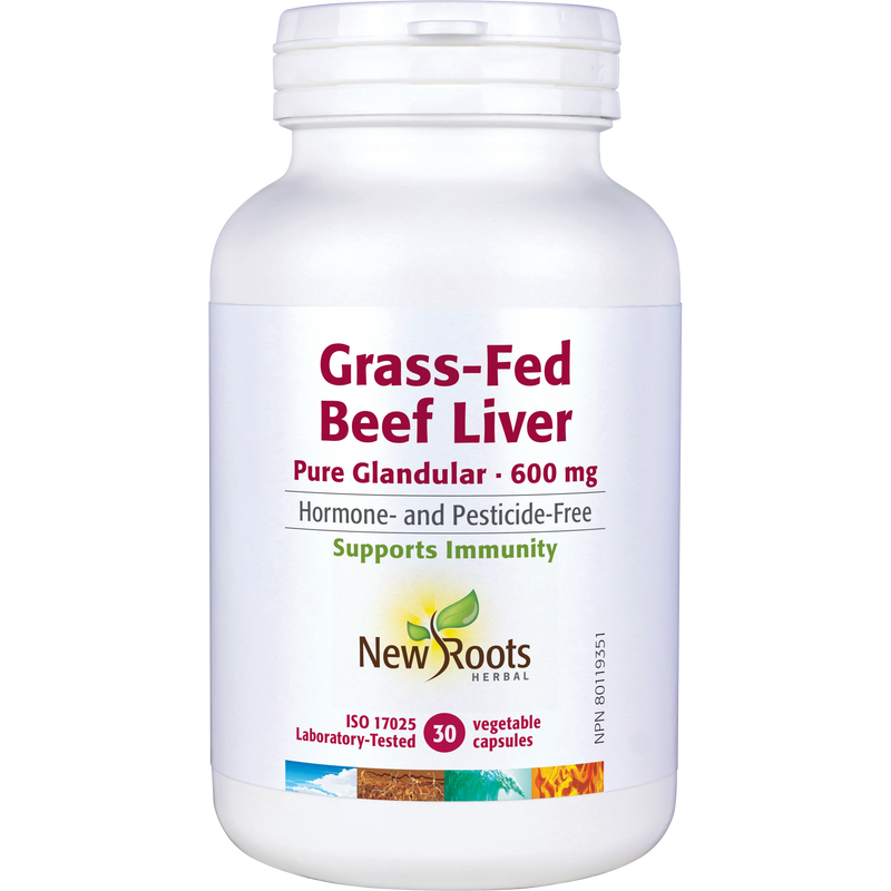 Grass-Fed Beef Liver Pure Glandular 600 mg | New Roots HERBAL® | 30 Capsules