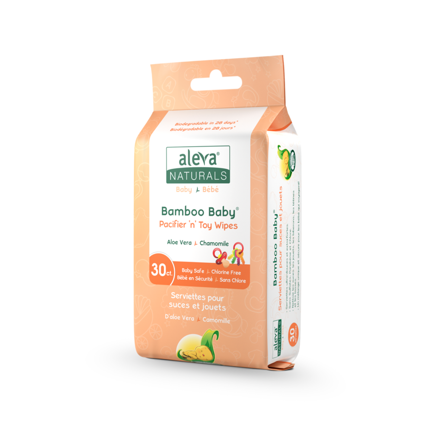 Bamboo Baby Pacifier 'n' Toy Wipes | aleva® Naturals | 30pk